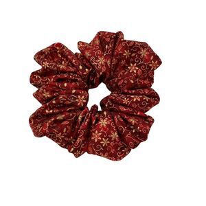 Christmas Hair Scrunchie. Christmas Print. Multicolor . Medium. Holiday. Party.